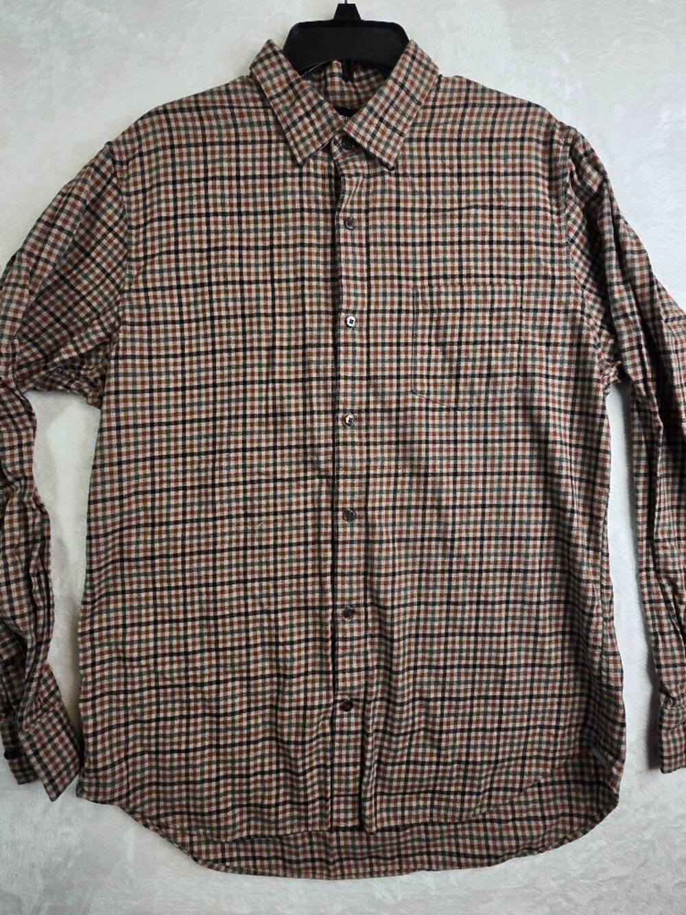 Bonobos Tailored Fit Mens XL Long Sleeve Brown Plaid Button Down Shirt Cotton